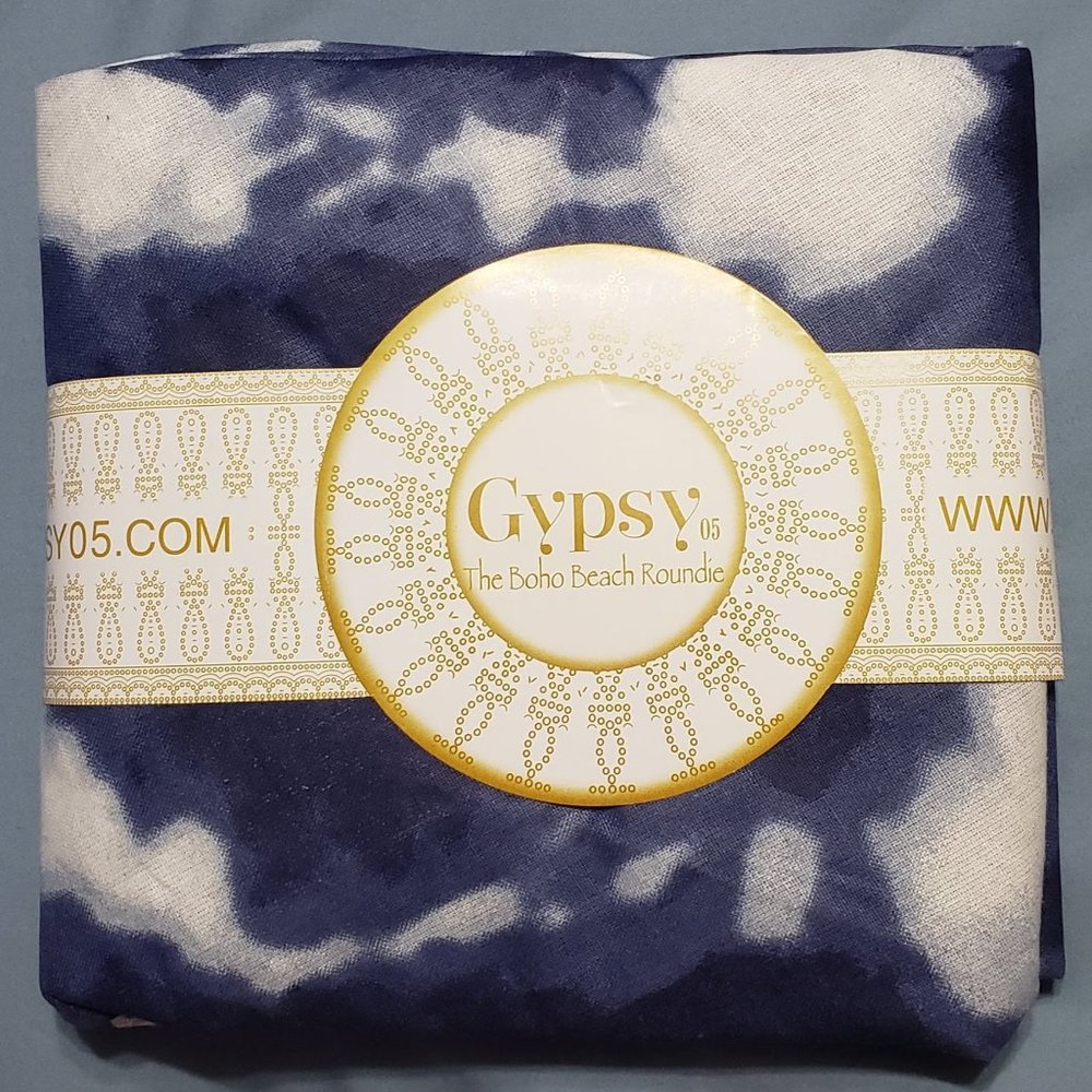 Gypsy 05 Roundie Beach Blanket Towel - Indigo Blue